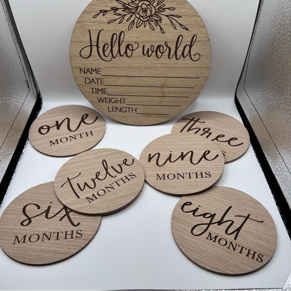 Wooden Baby Milestone Discs